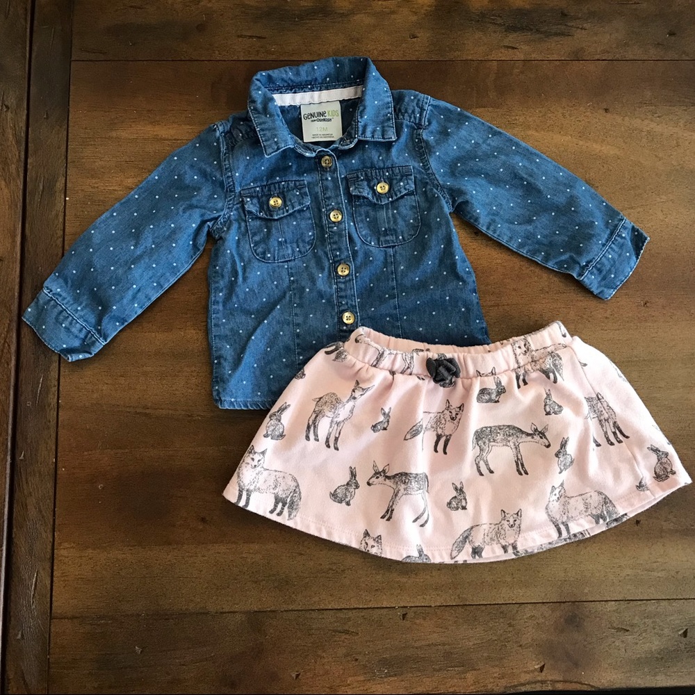OshKosh B’gosh Shirt and Skirt Size 12 months